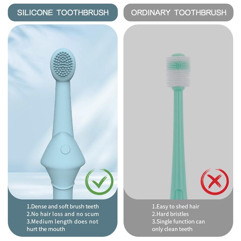 DualSided Pet Toothbrush Set For Cats Dogs Soft Silicone Dog Toothbrush Cleaner 4
