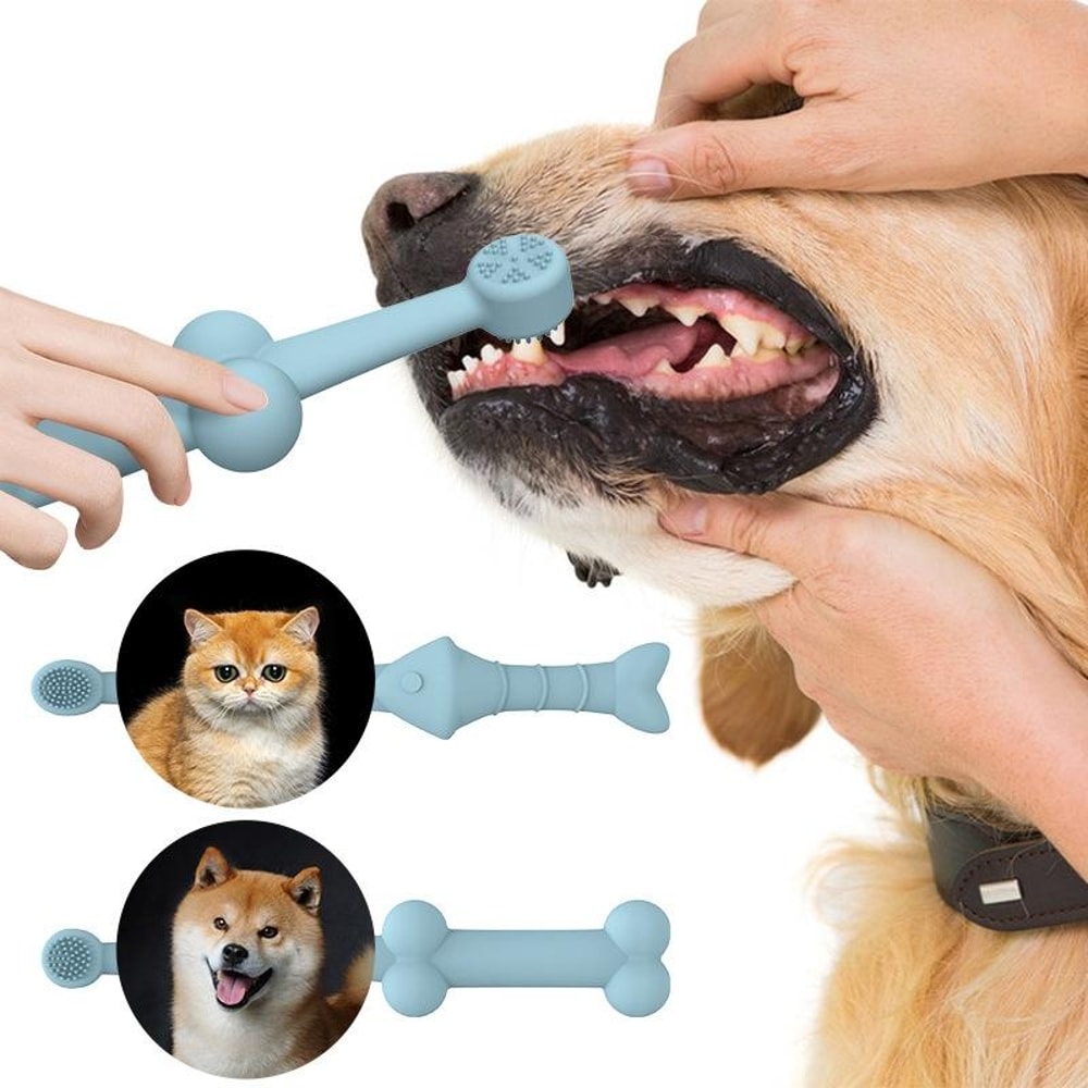 DualSided Pet Toothbrush Set For Cats Dogs Soft Silicone Dog Toothbrush Cleaner 6