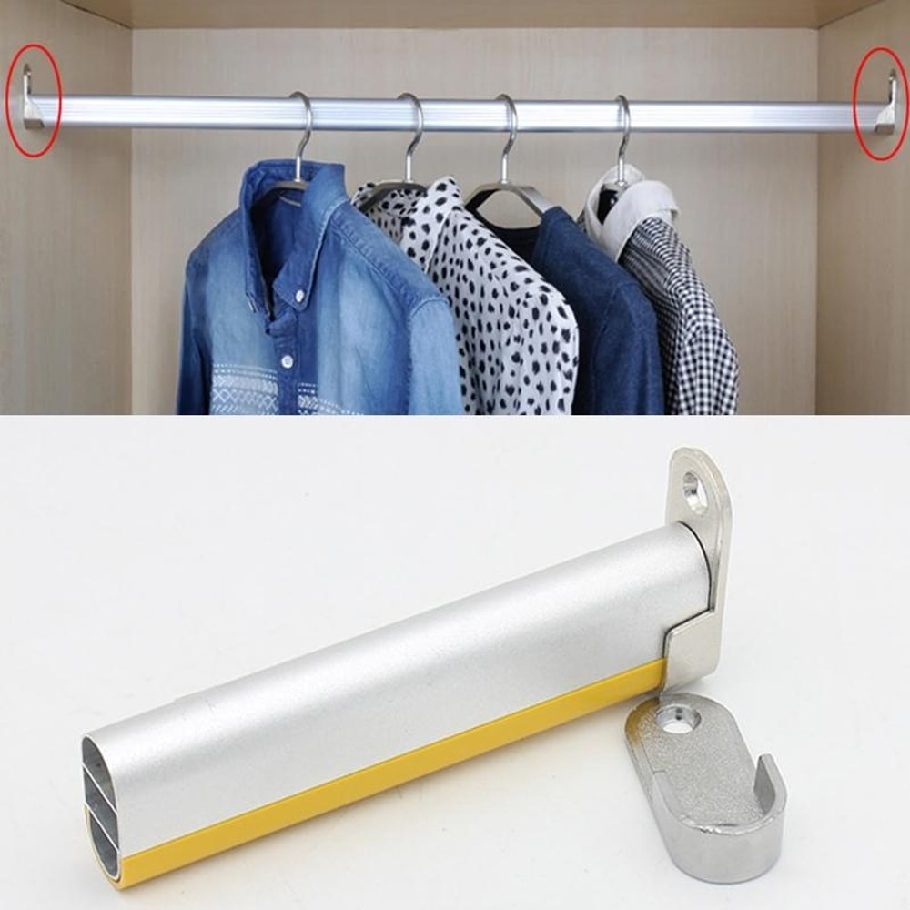 Heavy Duty Closet Rod Brackets Zinc Alloy Wardrobe Pole End Supports 2PCS 5