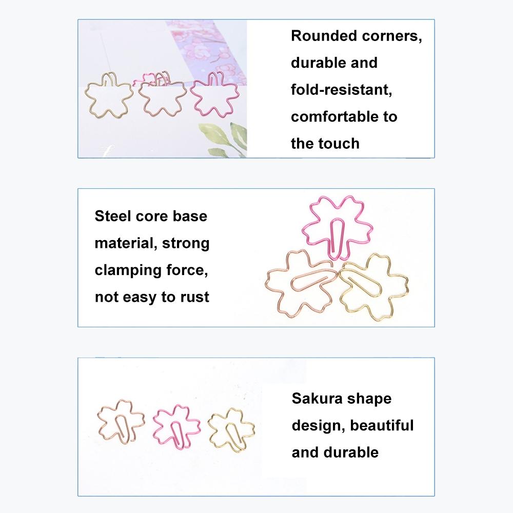 10PCS Blossom Paper Clips Decorative Metal Bookmark Clips for File Organization
