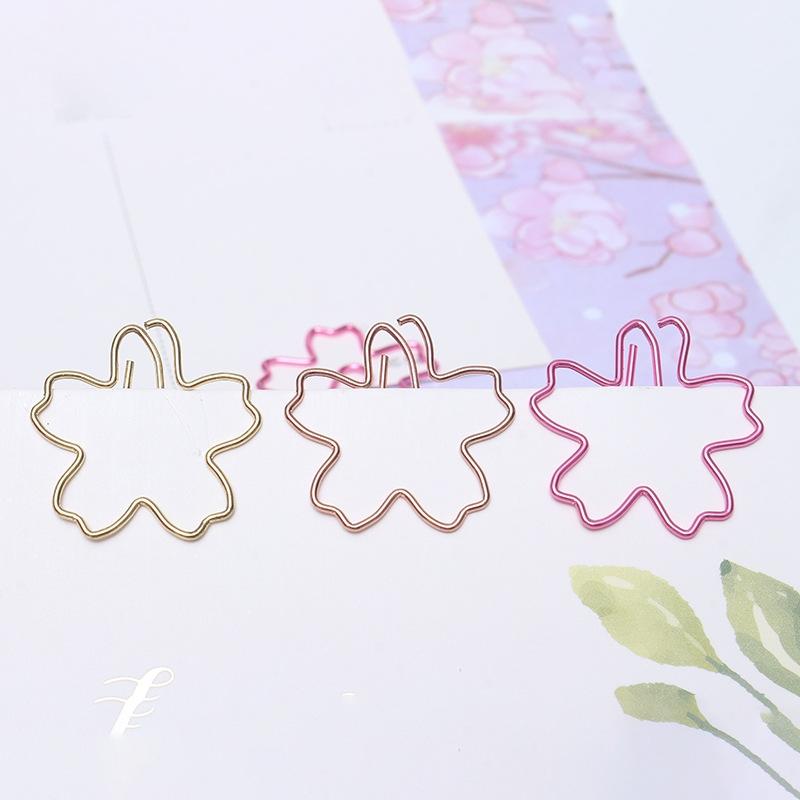 10PCS Blossom Paper Clips Decorative Metal Bookmark Clips for File Organization