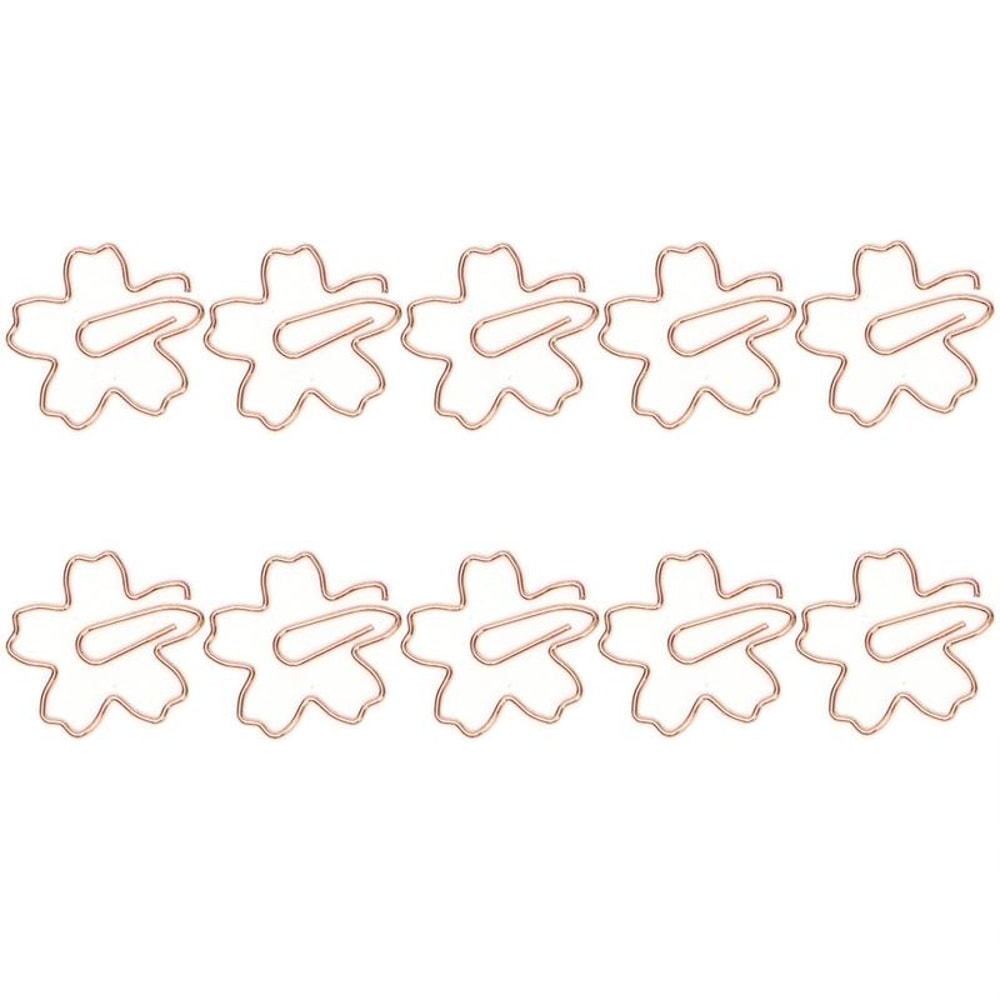 10PCS Blossom Paper Clips Decorative Metal Bookmark Clips for File Organization