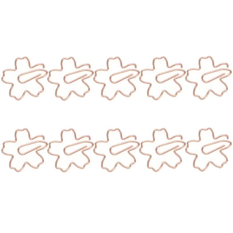 10PCS Blossom Paper Clips Decorative Metal Bookmark Clips for File Organization
