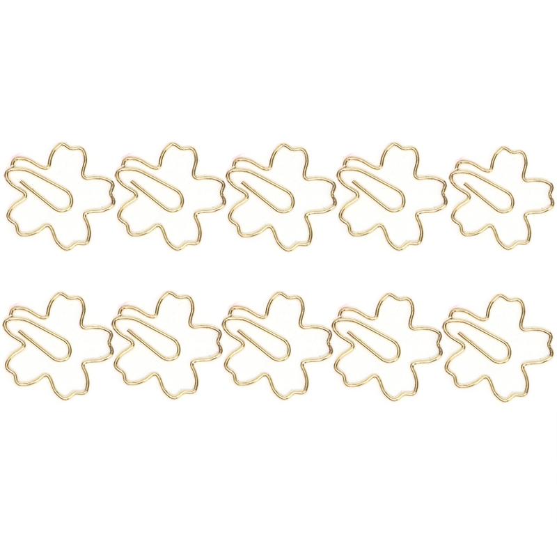 10PCS Blossom Paper Clips Decorative Metal Bookmark Clips for File Organization