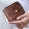 Vintage RFID Blocking Leather Wallet For Men With Zipper Card Holder 0