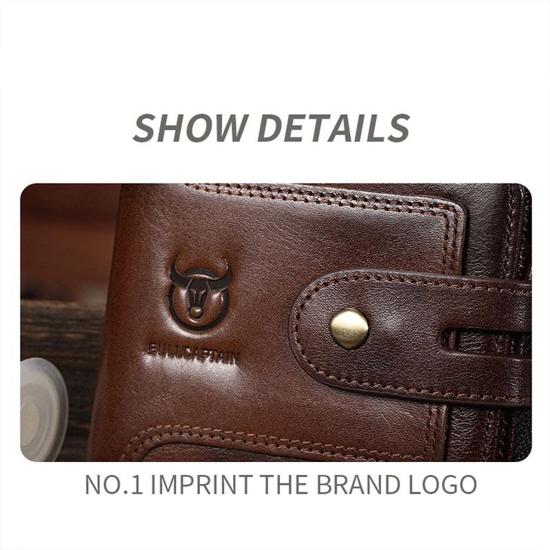 Vintage RFID Blocking Leather Wallet For Men With Zipper Card Holder 4