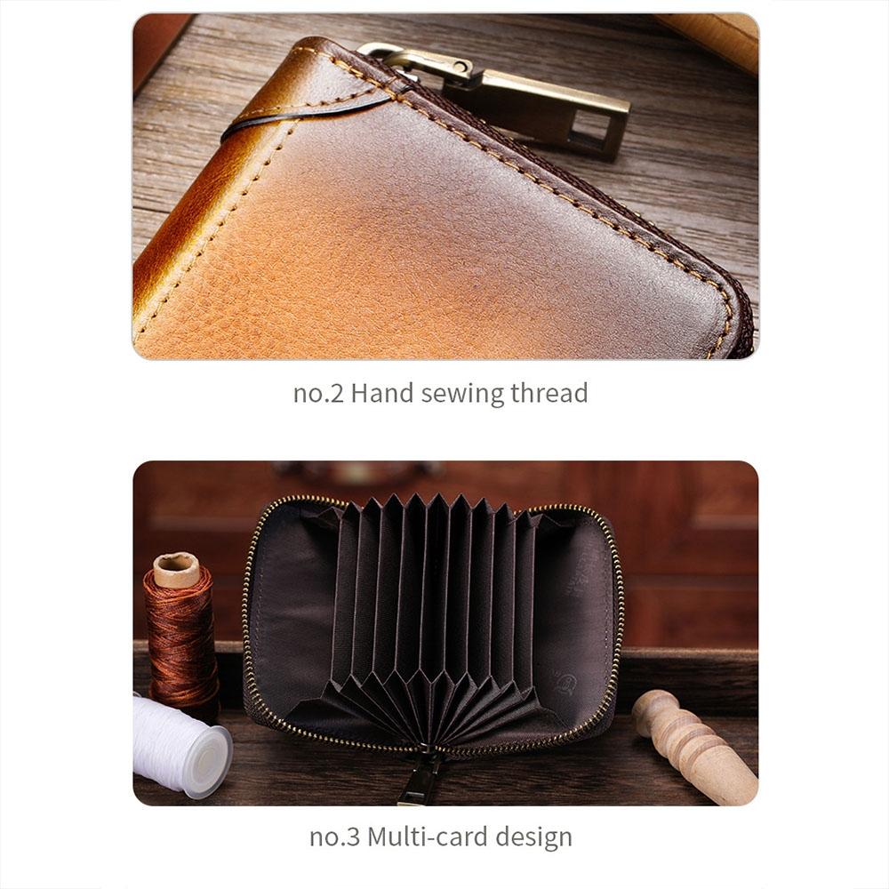 RFID Blocking Leather Card Holder Wallet With Multi Card Slots For Men And Women 5