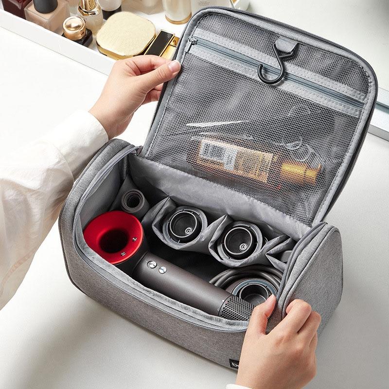 Portable Hair Dryer Storage Bag With Hook Large Capacity Travel Organizer Case 1
