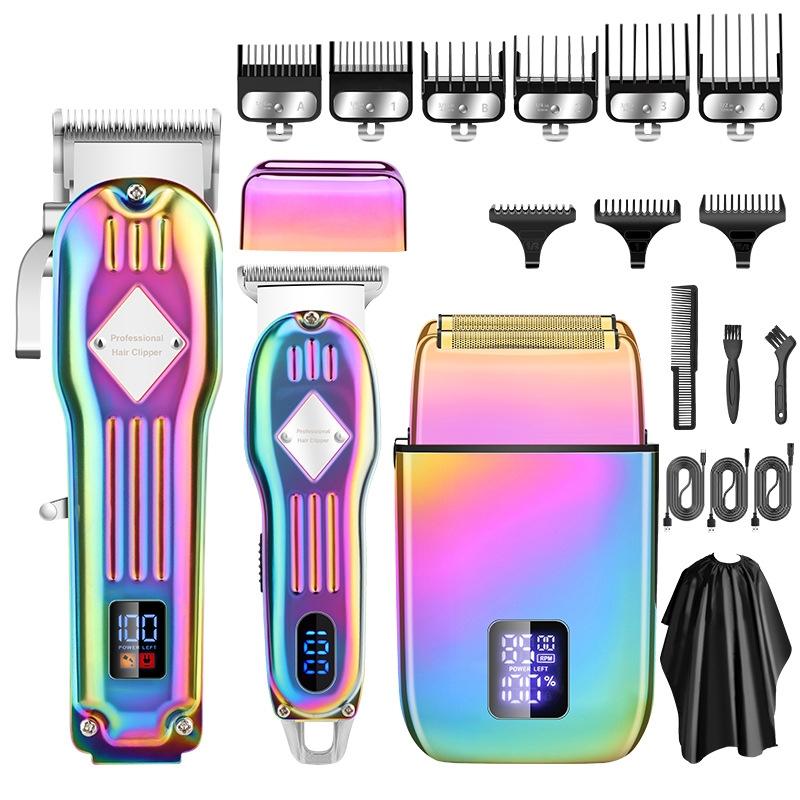 Professional Hair Clipper Set for Men with Rechargeable Trimmer & Electric Shaver Kit