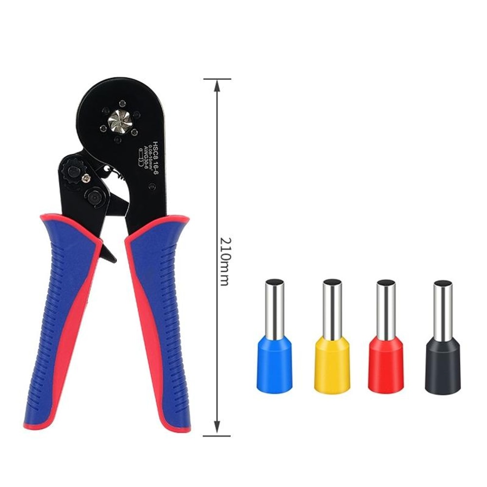 European Hex Crimping Pliers For VE Wire Ferrules With Adjustable Pressure Handle 1