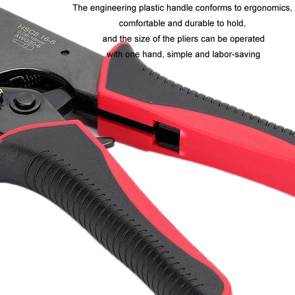 European Hex Crimping Pliers For VE Wire Ferrules With Adjustable Pressure Handle 4
