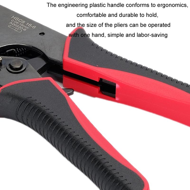 European Hex Crimping Pliers For VE Wire Ferrules With Adjustable Pressure Handle 4