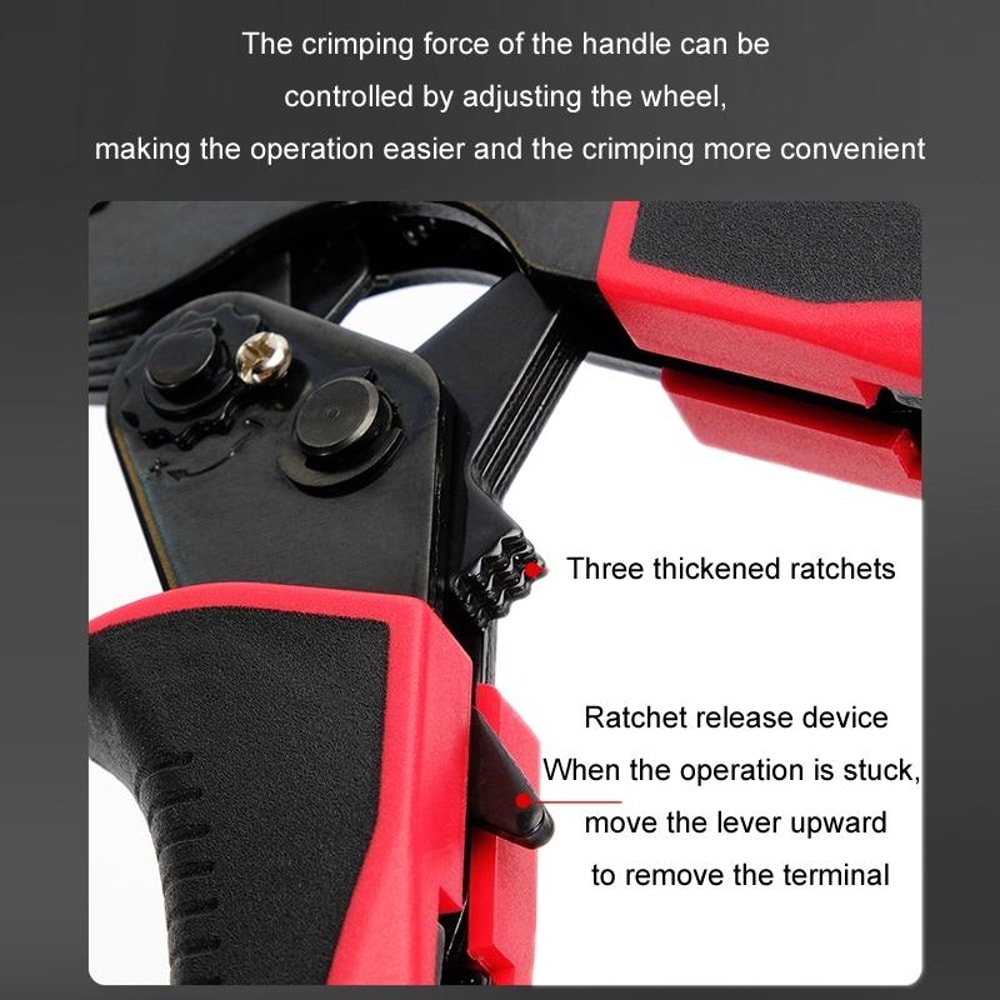 European Hex Crimping Pliers For VE Wire Ferrules With Adjustable Pressure Handle 5