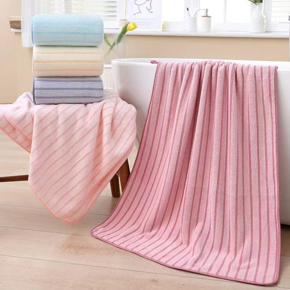 Plush Microfiber Bath Towels Set Of 2 Soft Absorbent Coral Velvet Beach Towels 2
