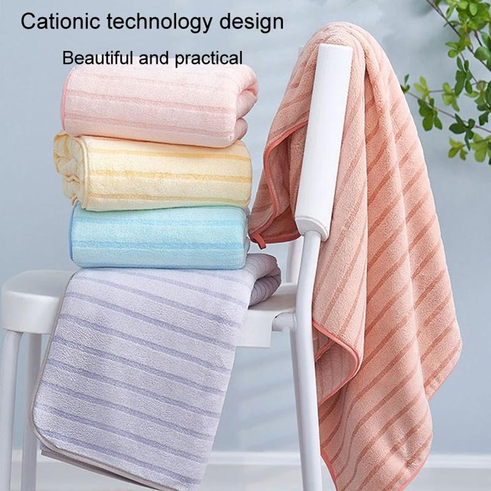 Plush Microfiber Bath Towels Set Of 2 Soft Absorbent Coral Velvet Beach Towels 4