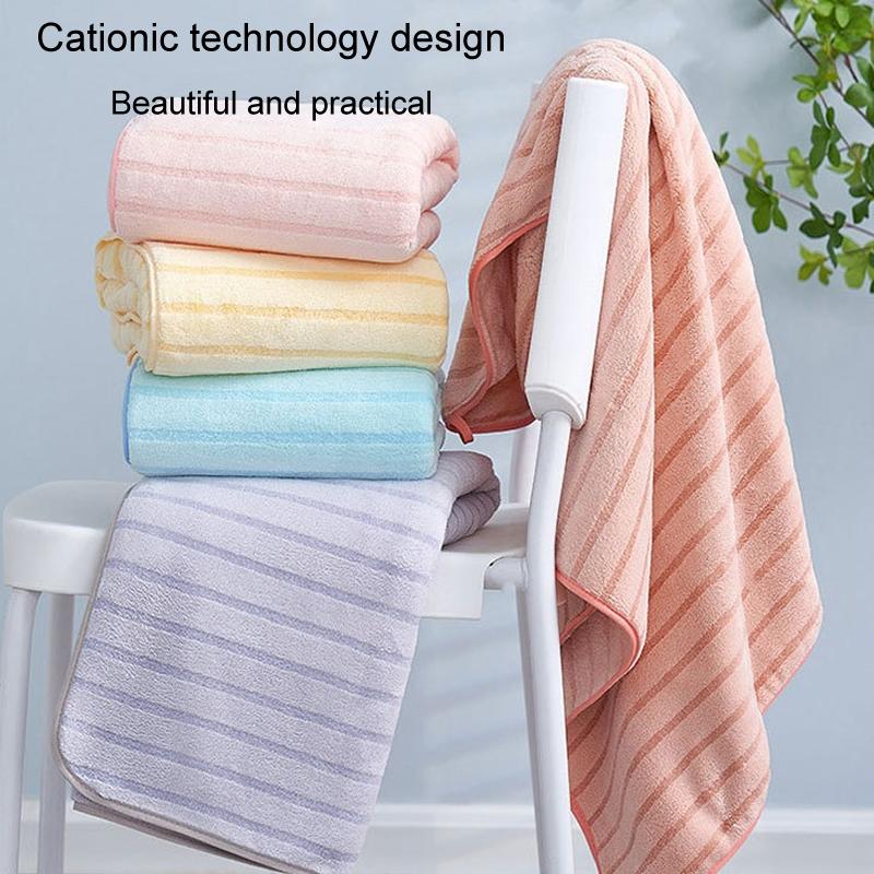 Plush Microfiber Bath Towels Set Of 2 Soft Absorbent Coral Velvet Beach Towels 4