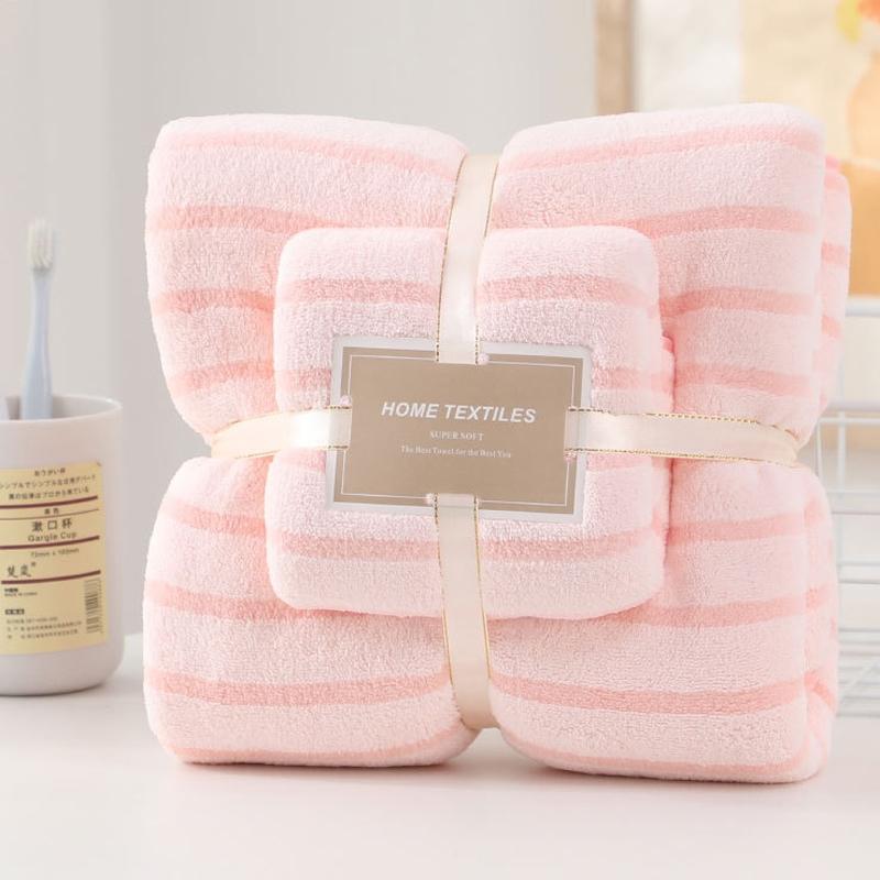 Plush Microfiber Bath Towels Set Of 2 Soft Absorbent Coral Velvet Beach Towels 6