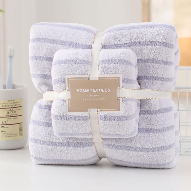 Plush Microfiber Bath Towels Set Of 2 Soft Absorbent Coral Velvet Beach Towels 8