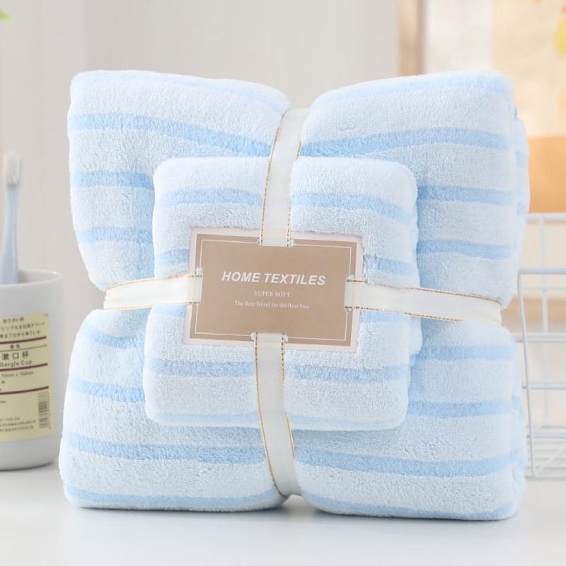 Plush Microfiber Bath Towels Set Of 2 Soft Absorbent Coral Velvet Beach Towels 7