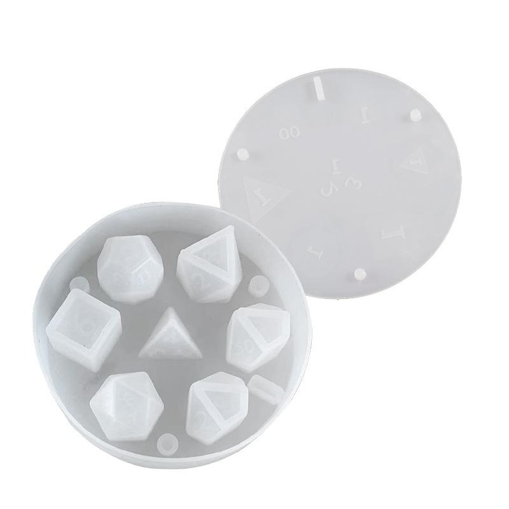 7 Cavity Premium Silicone Resin Dice Mold Kit For Polyhedral Dice Crafting 2