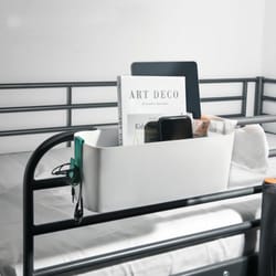 space saving dormitory bedside hanging storage organizer shelf