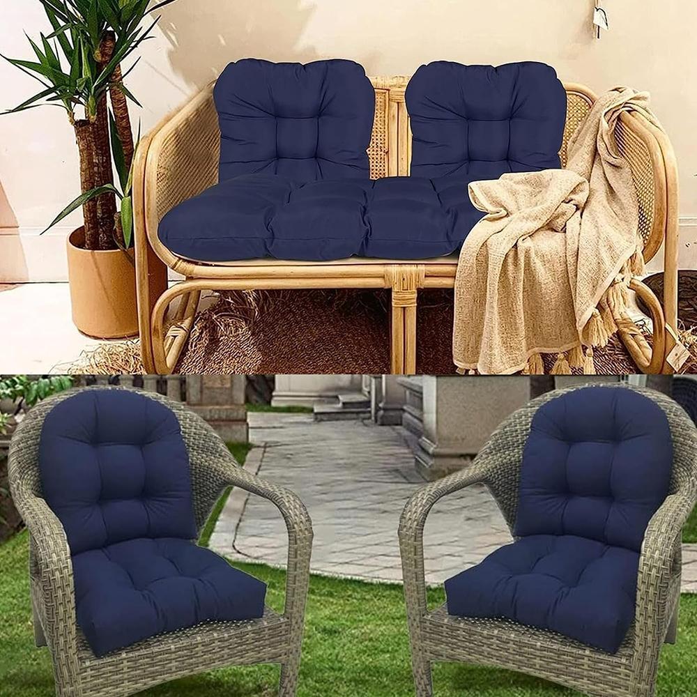 Premium Garden Patio Rattan Chair Cushion With Thick Waterproof Soft Padding 7