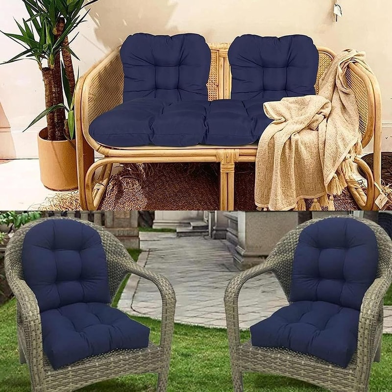 Premium Garden Patio Rattan Chair Cushion With Thick Waterproof Soft Padding 7