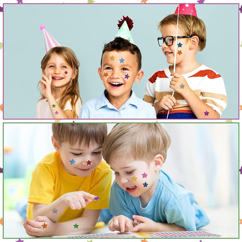 1500pcs Colorful Glitter Star Stickers for Crafts & Party Decor
