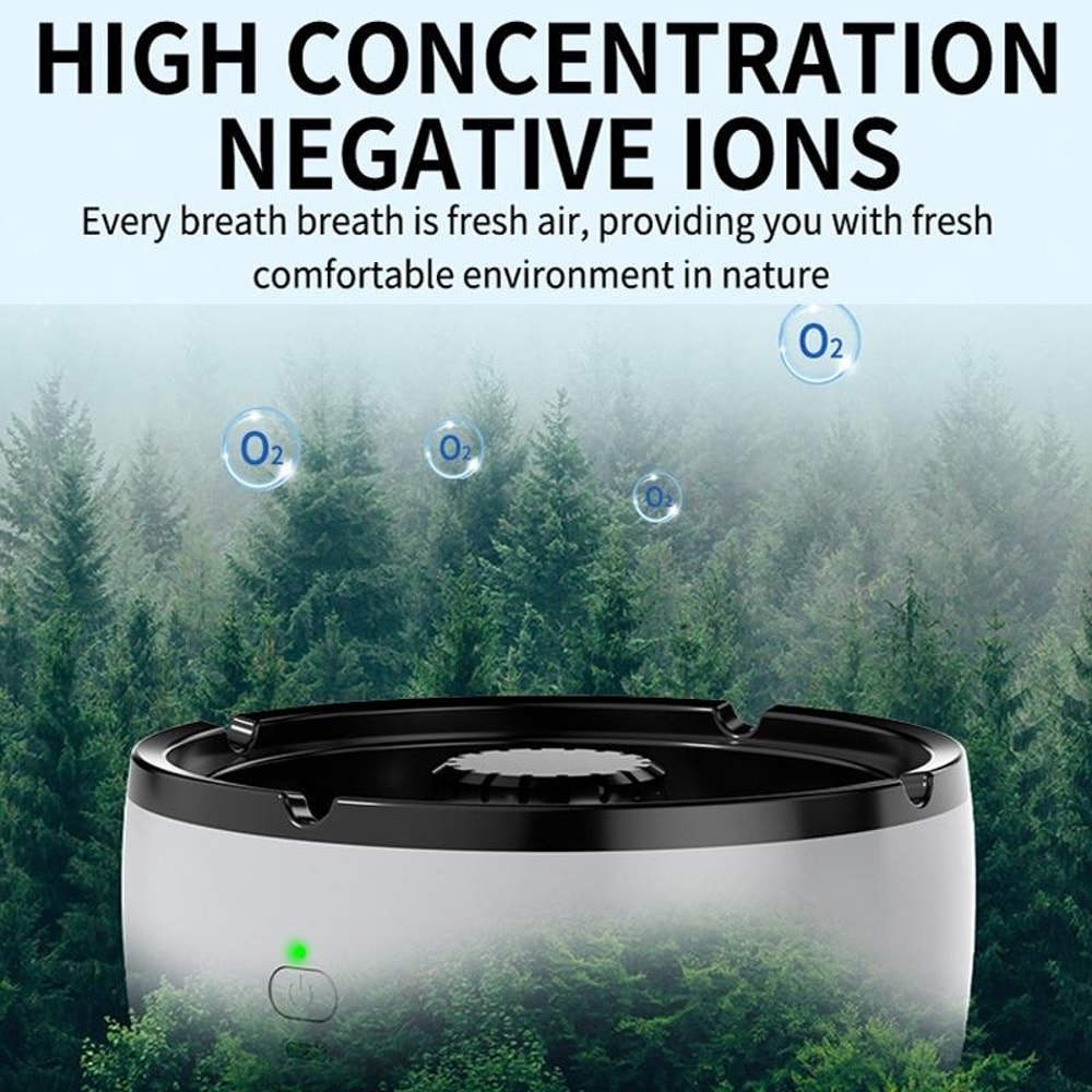Portable Car Air Purifier Rechargeable Ashtray For Smoke Removal 12