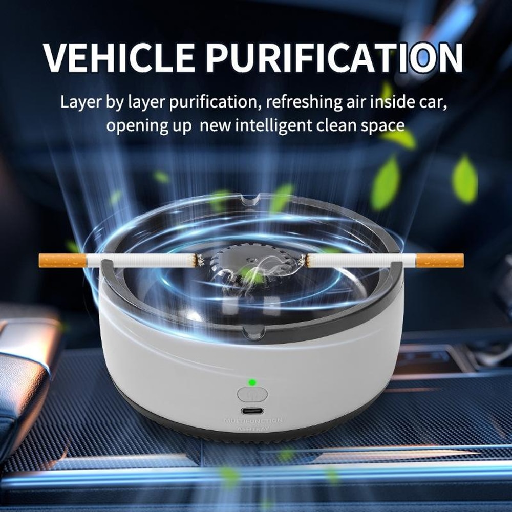 Portable Car Air Purifier Rechargeable Ashtray For Smoke Removal 1