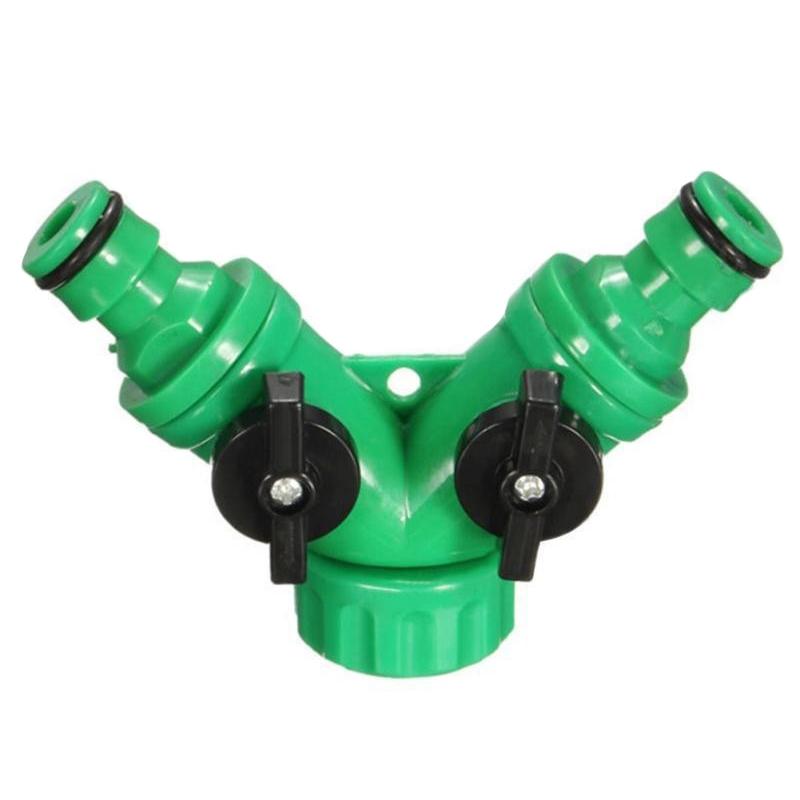 Heavy Duty Garden Hose Splitter With Quick Connect Hose Valve And Dual Shut Off Control 6
