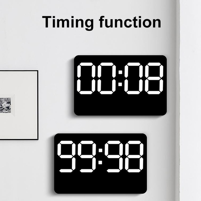 Smart LED Digital Wall Clock With Temperature Display Auto Dimming Silent Alarm 4