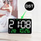 Smart LED Digital Wall Clock With Temperature Display Auto Dimming Silent Alarm 5