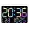 Smart LED Digital Wall Clock With Temperature Display Auto Dimming Silent Alarm 8