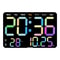 Smart LED Digital Wall Clock With Temperature Display Auto Dimming Silent Alarm 8