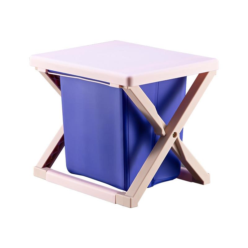 Portable Folding Camping Toilet With Lid Travel Emergency Toilet Seat Storage Bucket 5