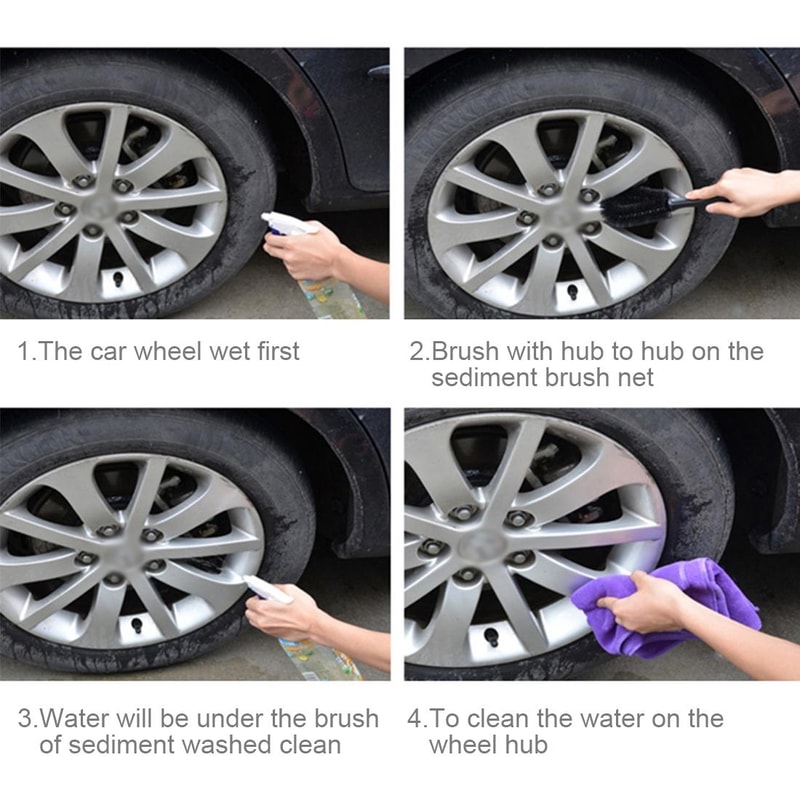 Portable Wheel Cleaning Brush For Car Tires Rims Motorcycle Hubs 6