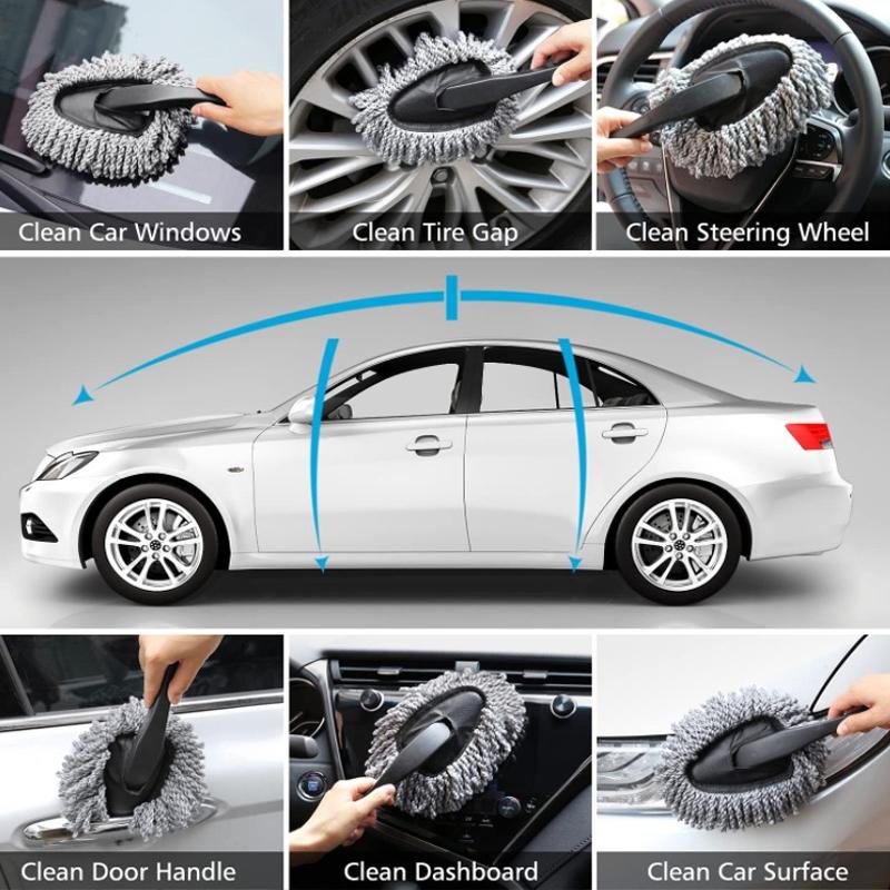 Premium Car Cleaning Brush Set With Tire Scrub Gloves For Wheels Dashboard Interior Detailing 4