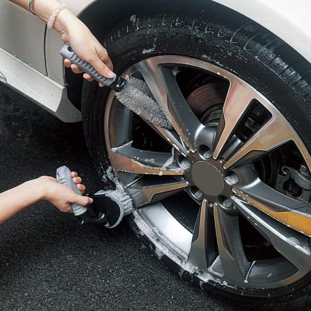 Premium Car Cleaning Brush Set With Tire Scrub Gloves For Wheels Dashboard Interior Detailing 0