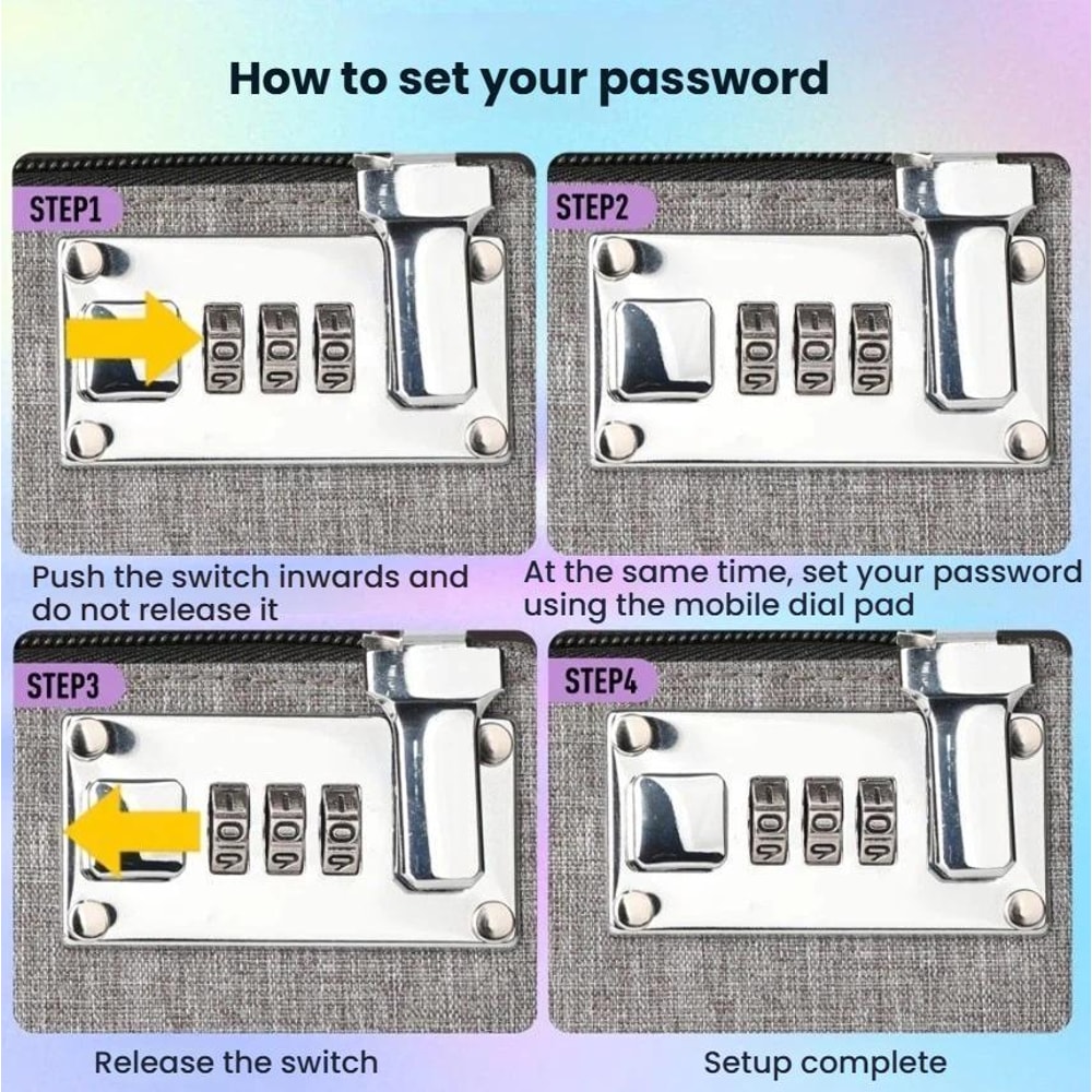 Anti Theft Phone Wallet With Combination Lock Card Holder 3