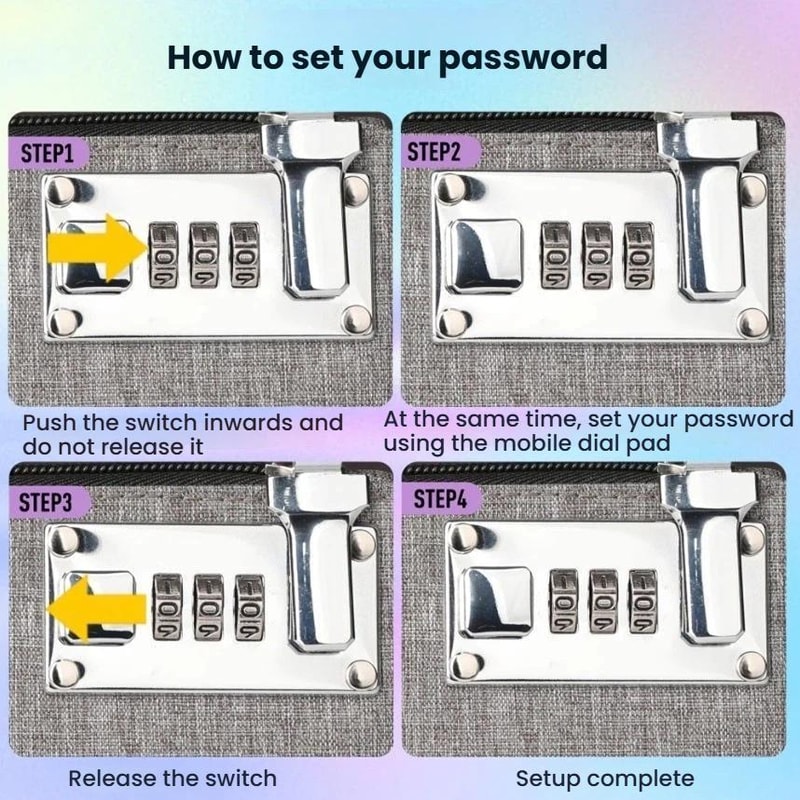 Anti Theft Phone Wallet With Combination Lock Card Holder 3