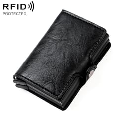 crazy horse rfid aluminum wallet card holder for men and women