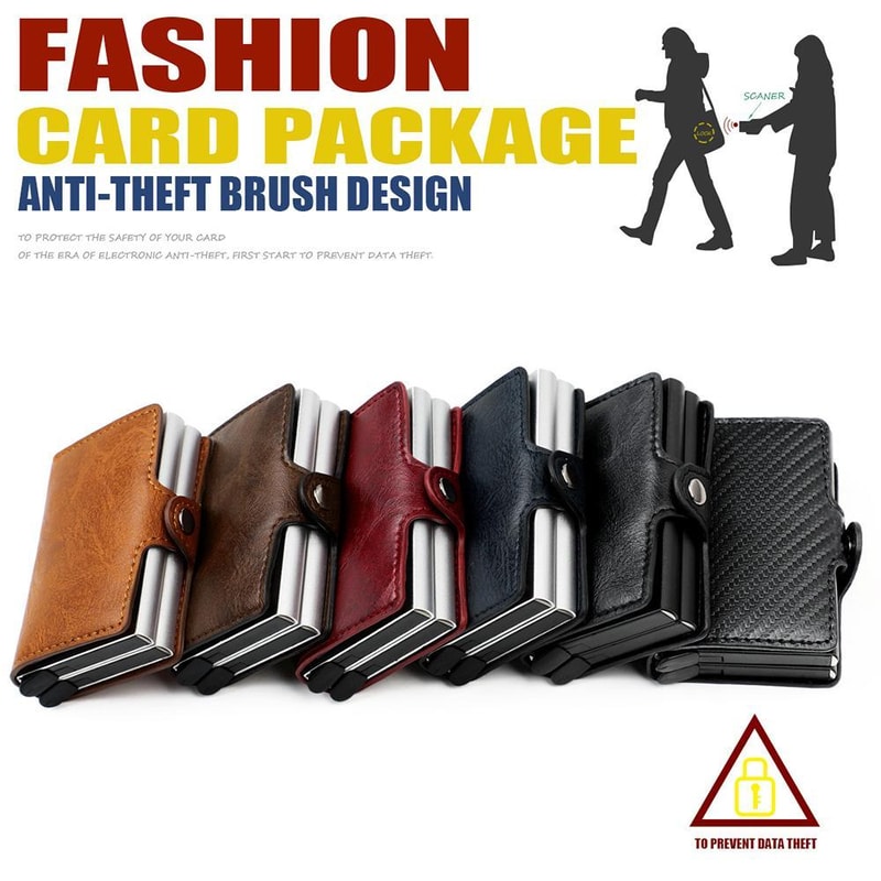 Crazy Horse RFID Aluminum Wallet Card Holder For Men And Women 3