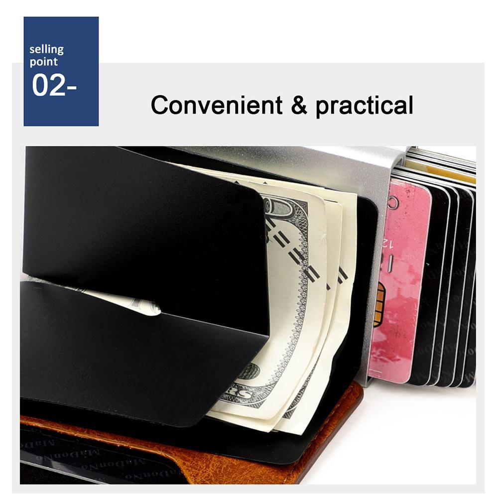 Crazy Horse RFID Aluminum Wallet Card Holder For Men And Women 8