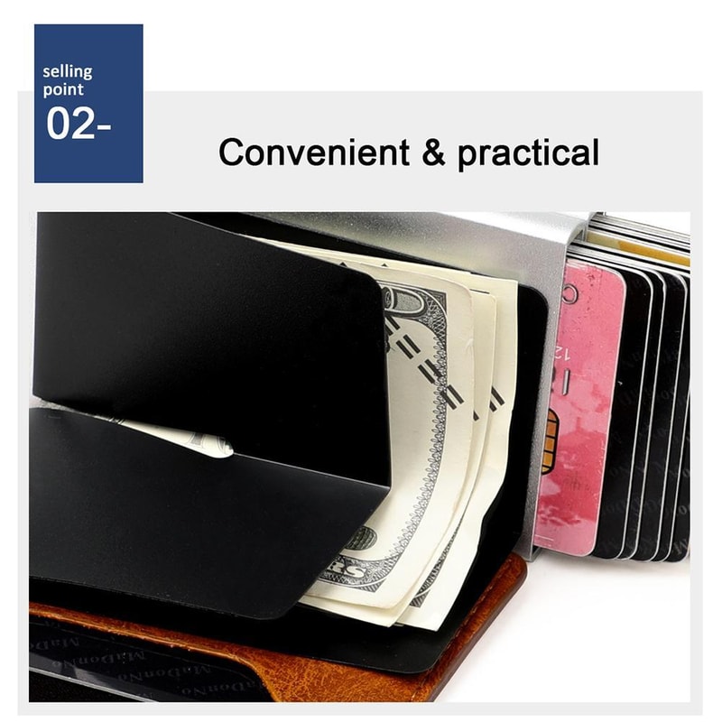 Crazy Horse RFID Aluminum Wallet Card Holder For Men And Women 8