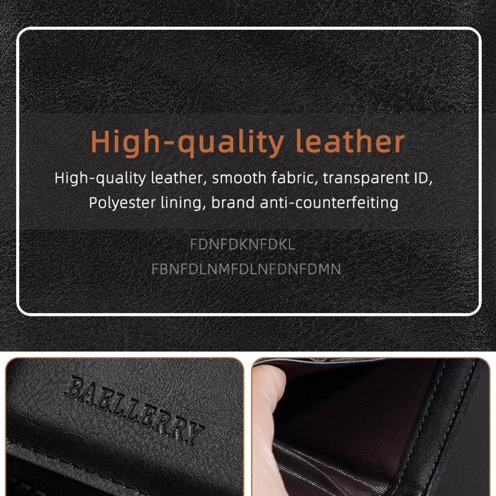 Vintage Leather Slim Wallet For Men With Card Holder Wallet Zipper Coin Pocket Multi Card Slots 2