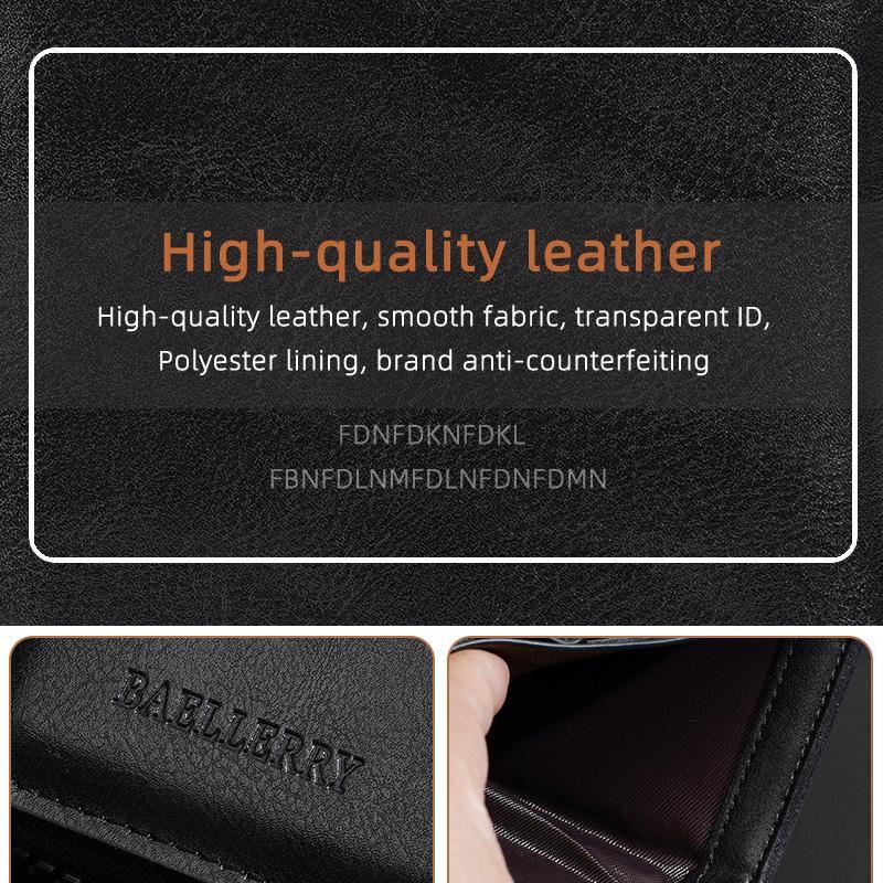 Vintage Leather Slim Wallet For Men With Card Holder Wallet Zipper Coin Pocket Multi Card Slots 2