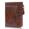 Vintage Leather Slim Wallet For Men With Card Holder Wallet Zipper Coin Pocket Multi Card Slots 9