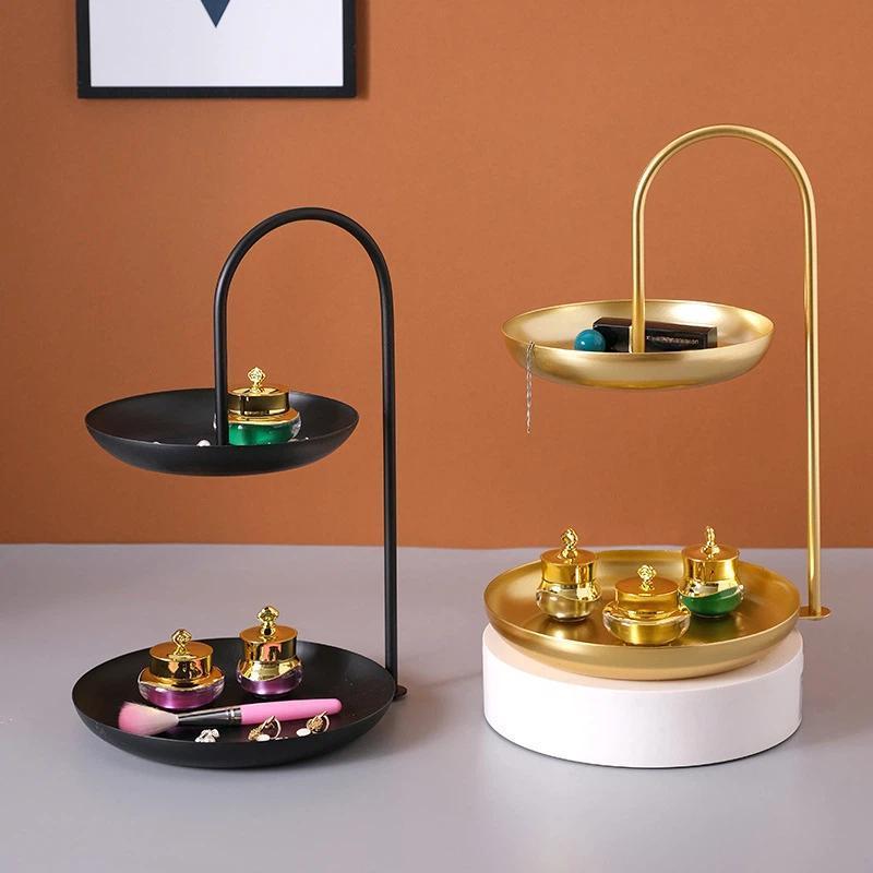 Elegant Two Tier Serving Tray Decorative Wrought Iron Dessert Stand For Home And Parties 1