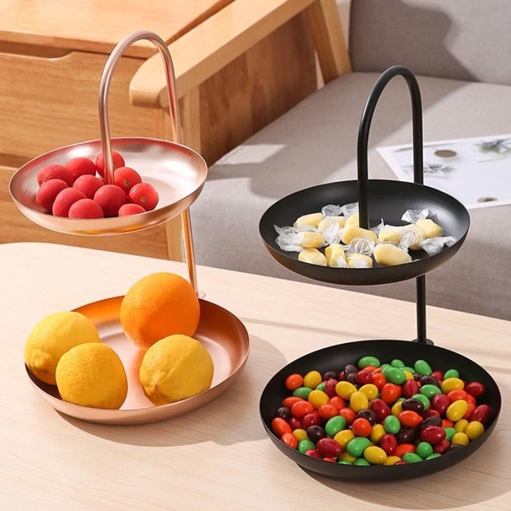 Elegant Two Tier Serving Tray Decorative Wrought Iron Dessert Stand For Home And Parties 2